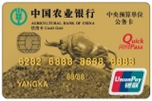 農(nóng)業(yè)銀行金穗武警部隊公務(wù)卡